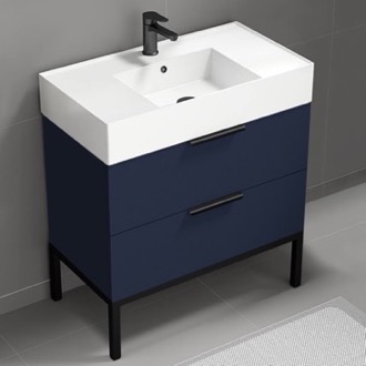 Bathroom Vanity Blue Modern Bathroom Vanity, 32